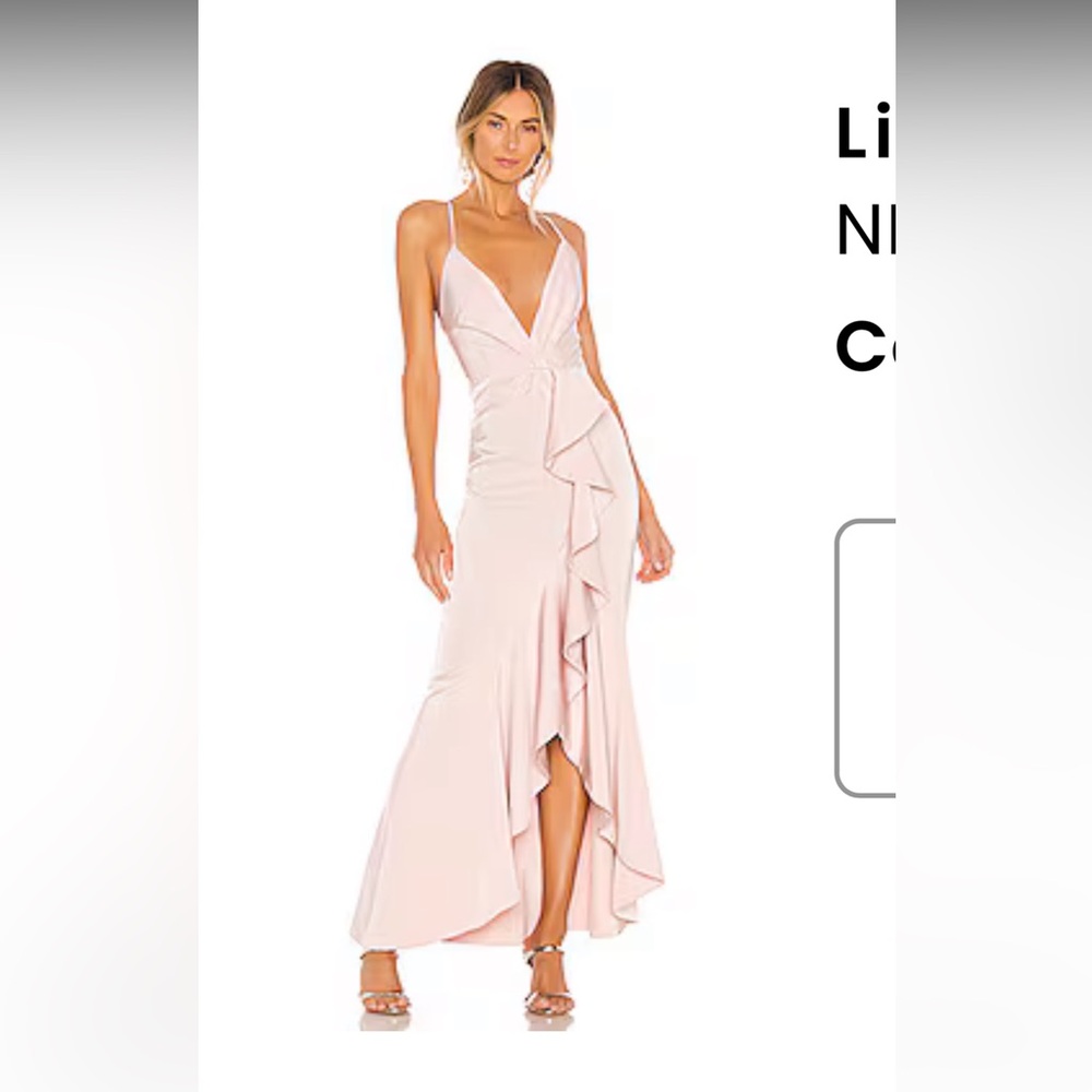 NBD Revolve Light Me Up Gown in Blush xs